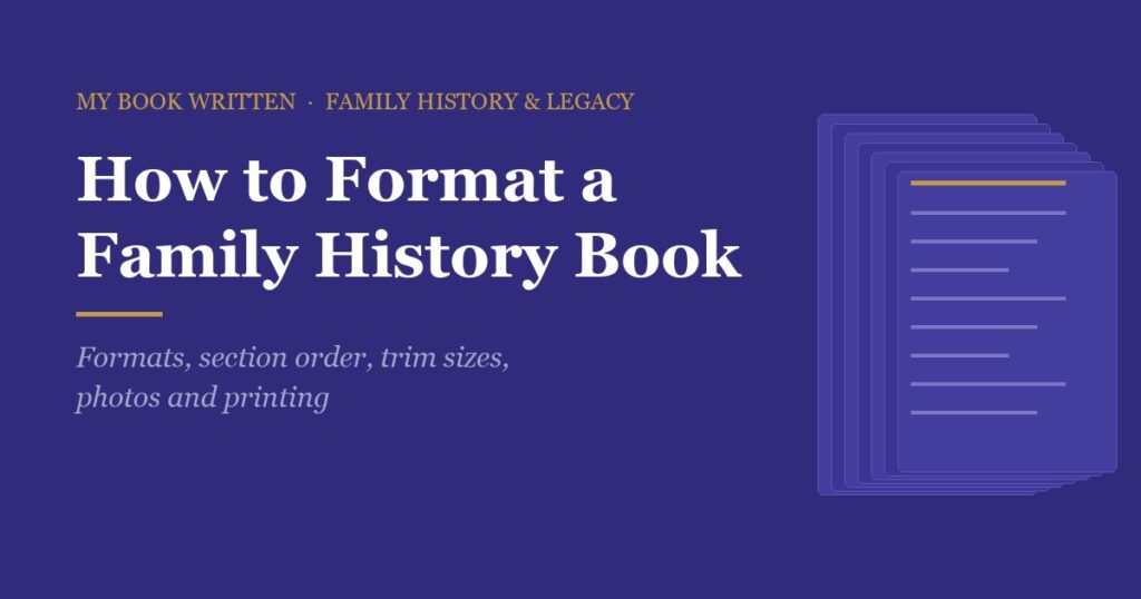 How to format a family history book